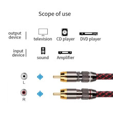 1 Pair RCA Audio Cable 2 RCA to 2 RCA Interconnect Cables HIFI Stereo 4N OFC Male to Male for Amplifier DAC TV Car Audio
