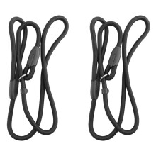 2X Sturdy Pet Collar Rope Nylon Dog Slip Training Walking Lead with P Chain 1cm Black