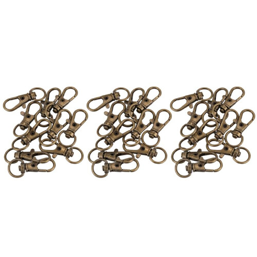 30Pcs Metal Clasp Swivel Trigger Clips Snap Hooks Key Ring Bags DIY  Copper