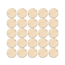 500 Pieces Round Wooden Discs with Holes Birthday Board Tags and 500 Pieces 15 mm Rings for Arts and Crafts (3CM)