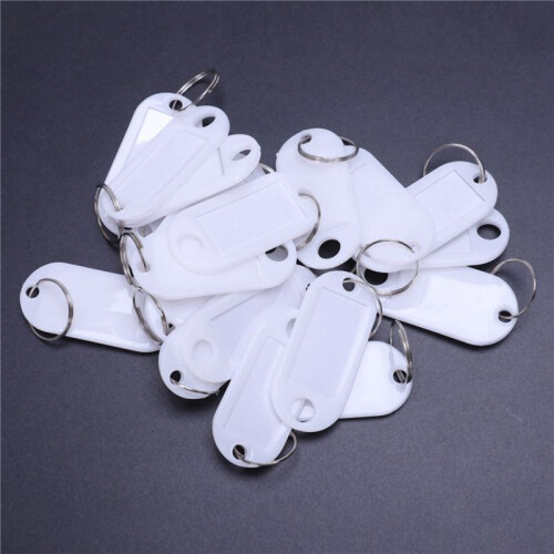 White Portable Plastic Key Fob Key Tag ID Labels 160 Pieces