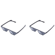 2X Thug Life Cosplay Sunglasses Japanese Pixels for Party / Cosplay Sunglasses Black 2