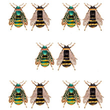 10X Fashion Natural Insect Animal Enamel Brooches Bee Alloy Pins Vintage Jewelry for Women,Bee