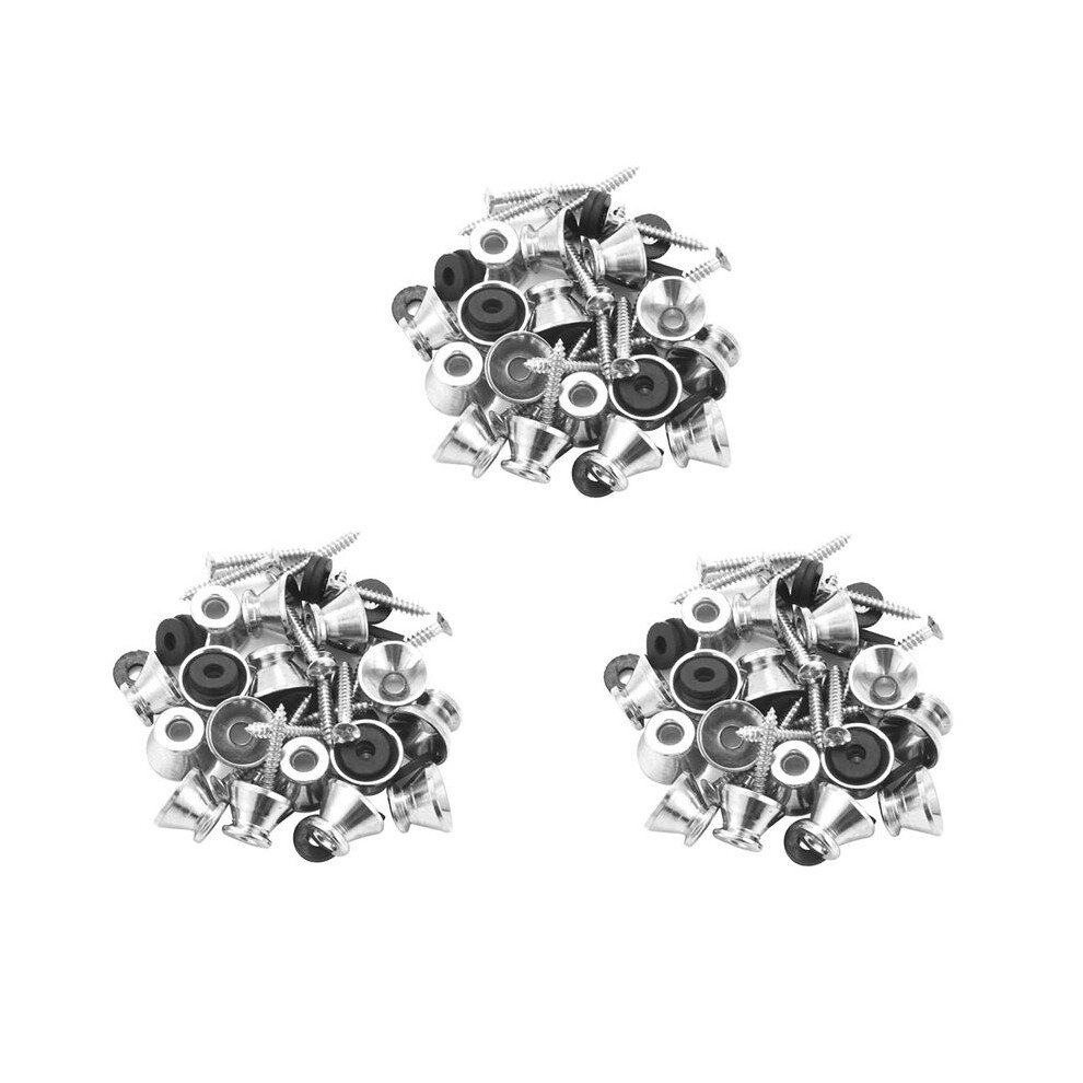Guitar Bass Chrome Metal End Pin Strap Buttons Locks Cushion Screws (160Pcs) 6031282567794