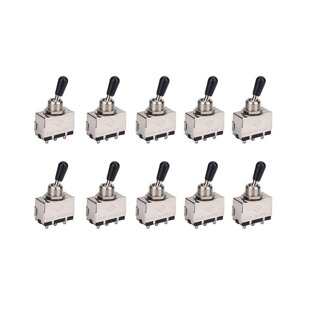 10Pc Guitar 3 Way Toggle Enclosed 3 Way Selector With Tip Knob Replacement Part For Lp Electric Guitar 6032797424589