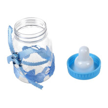 150Pcs/Lot Babyflasche Pralinenschachtel Partybedarf Babyflasche Hochzeit Gefälligkeiten und Geschenken Box Baby Shower Taufe Dekoration (Hellblau) 9