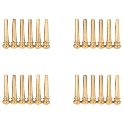 24 Stycken Mässing Folk Akustisk Gitarr Bridge Pin Peg Nail Metal 1