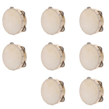 8X 6in Hand Held Tambourine Drum Bell Metal Jingles Percussion Musical Toy for KTV Party Kids Games