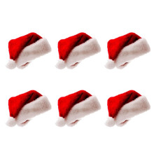 6X Santa Hat Christmas Hat Christmas Day Costume Dress  Plush Thick Christmas Hat Adult