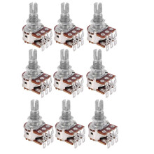 9 Pcs Double Balance Stacked Knurled Stalk Guitar Bass Volume Tone Control Pots Potentiometer MN25K