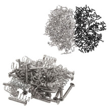 50Pcs Chrome Single Coil Pickup Screws Height Springs & 200 Piece Bass Screws Scratch Plate