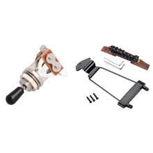 1 Set Exquisite Jazz Guitar Trapeze Tailpiece Saddle Bridge Set & 1 Pcs Guitar Toggle 3 Way Pickup Selector