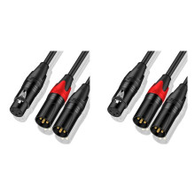 2X XLR Naar XLR Y-Splitterkabel Gebalanceerde XLR Vrouwelijk Naar Dubbele XLR Mannelijk Audiomicrofoonadapter 2 XLR Naar XLR Audioadapter,B