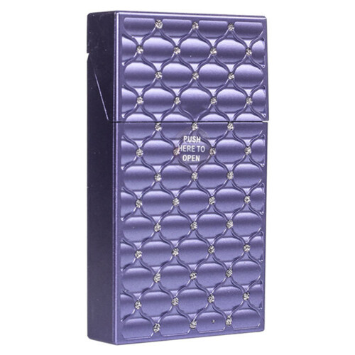 (Blue) Flip Top Moistureproof Cigarette Case for Men & Women