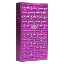 (Rose Red) Flip Top Moistureproof Cigarette Case for Men & Women