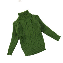 (Green, 110cm) Kids\' Winter Knit Turtleneck Sweater