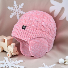(2190-set-watermelon) 3Pc Kids Hat Scarf Gloves Set Windproof Thick Fleece Winter Warm Ear Protection Knit Children\'s Outdoor Gear for Ages 3