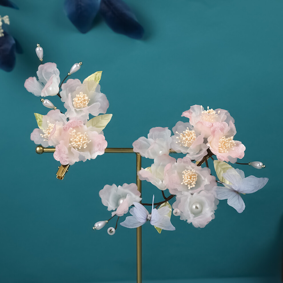 Hue-Grain Handmade Floral Hair Clips For Gowns & Hairstyles