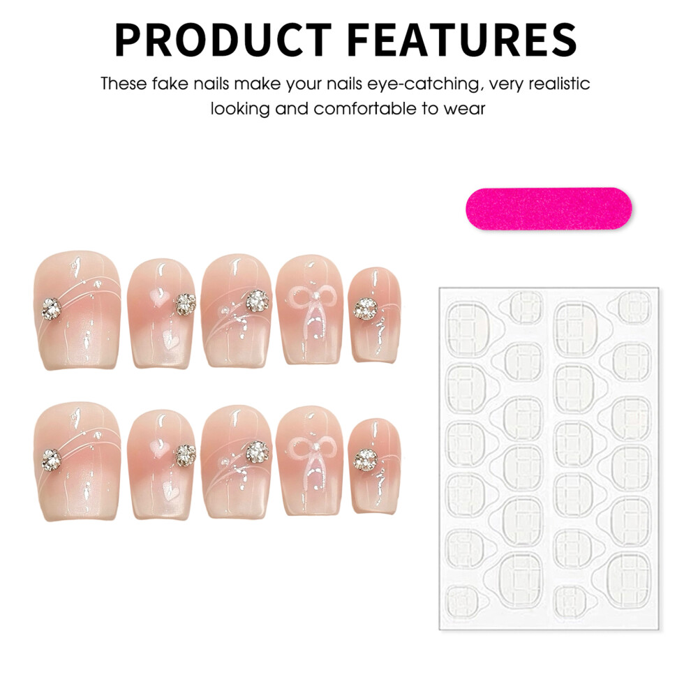 Phui-Pet-Supplies (Ultra Short Ladder) Cat Eye Blush Fake Nails For Work & Party