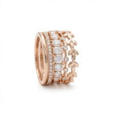 (Number 7) 14K Gold Plated Zircon Stackable Rings for Women