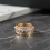(Number 10) 14K Gold Plated Zircon Stackable Rings for Women 7