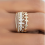 (Number 10) 14K Gold Plated Zircon Stackable Rings for Women 9