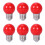 6X E27 3W 6 SMD LED  Saving Globe Bulb Light Lamp AC 110-240V, Red 1