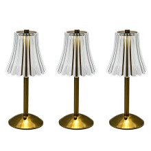 3X LED Crystal Decorative Table Lamp 800MAh Rechargeable Atmosphere Night Light 3-Levels Brightness for Restaurant Cafe