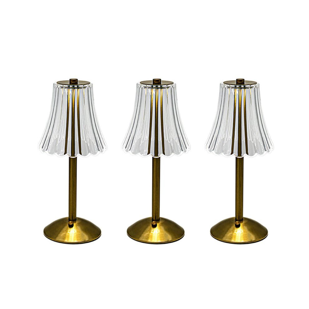 3X Led Crystal Decorative Table Lamp 800Mah Rechargeable Atmosphere Night 3-Levels Brightness For Restaurant Cafe Light 6034164979302