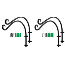 4 Stuks Zware Hangende Plantenbeugel, 16 Inch Buitenmuur Gebogen Ophangbeugel voor Hangende Bloemenmand, Vogelvoeder