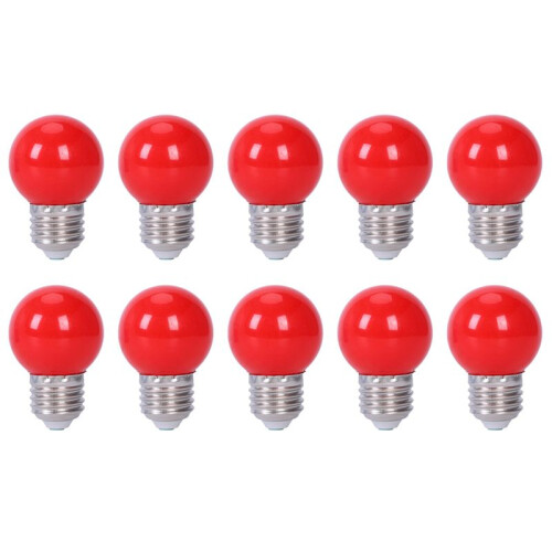 10X E27 3W 6 SMD LED  Saving Globe Bulb Light Lamp AC 110-240V, Red