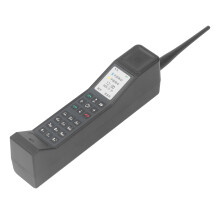 Retro-Ziegel-Handymodell – Vintage-Foto-Requisite aus den 80er/90er Jahren, schwarzes Miniaturmodell