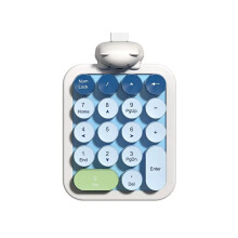 2.4G Wireless Numeric Keyboard 18 Keys Cute Bear Cartoon Colorful Number Keypad for Accounting