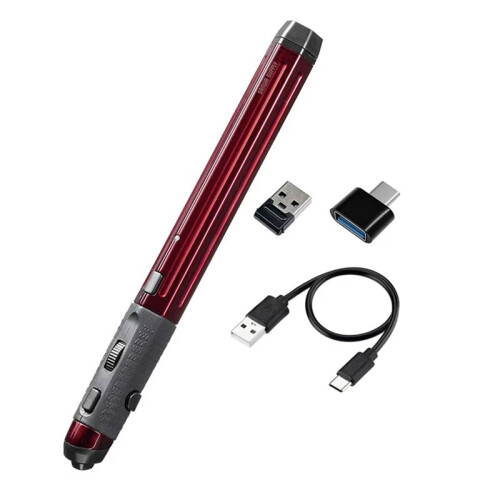 Wireless Mouse  3 Modes Charging Pen USB-A Type-C Type Novelty Universal for Home Office Computer Red