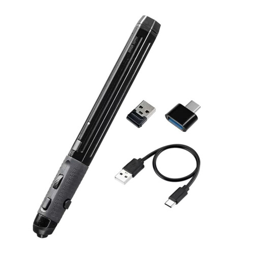 Wireless Mouse  3 Modes Charging Pen USB-A Type-C Type Novelty Universal for Home Office Computer Black