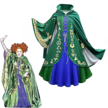 (4 piece set, 150cm) Hocus Pocus Winifred Witch Costume for Girls Halloween Party Cosplay