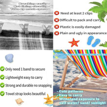 8 PCS Towel Bands for Beach Chairs,15.75 X 1.96in Stretchable Rubber Beach Towels Bands,Windproof Beach Towel Clips