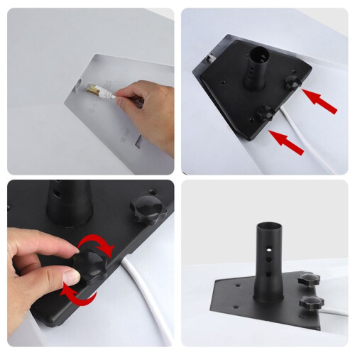 Wall Mounted Kit Compatible Satellite Receiver Bracket Mounting Adjustable 360 Degree for Better Signal 2