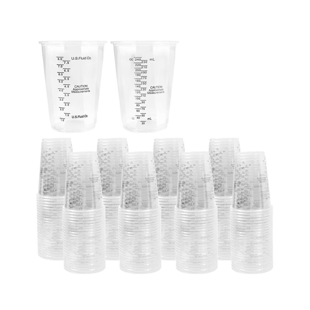 Semoic 200Pcs 8Oz Disposable Measuring Cups Plastic Epoxy Resin Mixing Cups For Baking, Mixing Paint Pigments