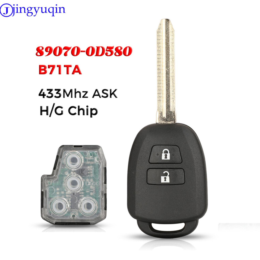 Remote Car Key For Toyota Yaris Verso Rav4 2008 2009 2010 2015 With G H Chip Optional Fcc Id B71ta 89070-0D580 433Mhz 6935161685268