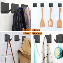 10 Stück Edelstahl-Klebehaken, Selbstklebende Wandhaken, Aufhänger, Robuster Aufbewahrungshalter, zum Aufkleben auf Handtuchhaken, A