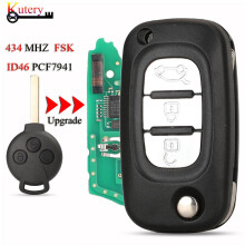 Upgarde Folding Smart Car Key For Mercedes Benz Smart Fortwo 451 453 Forfour FSK 433MHZ ID46 PCF7941 CHIP 3 Buttons