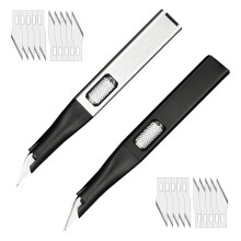 Hobbyknivset för Hantverk, Hög Precision, Exacto Kniv för Hantverk, Konst, Modelltillverkning, Inbyggd Låda, Svart och Silver