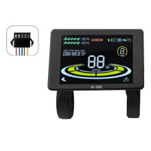 Display per Bicicletta Elettrica H-100 Display LCD Controllo 24V - 72V Misuratore di Velocità Tachimetro A 5 Pin Connettore SM