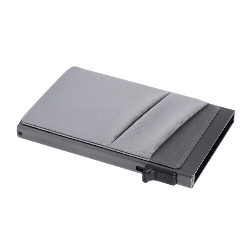 Side Push Aluminum Slim Card Holder Grey Wallet