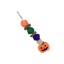 Bird Chewing Toy Apple Wood Rattan Ball Beak Grinder for Parrots Cage Hangings