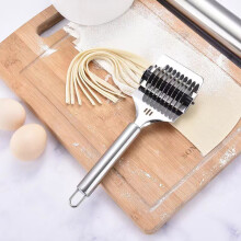 Stainless Steel Dough Lattice Roller Cutter,Manual Multifunctional Noodle Shallot Garlic Roller Cutter Pizza Slicer Baking Tool