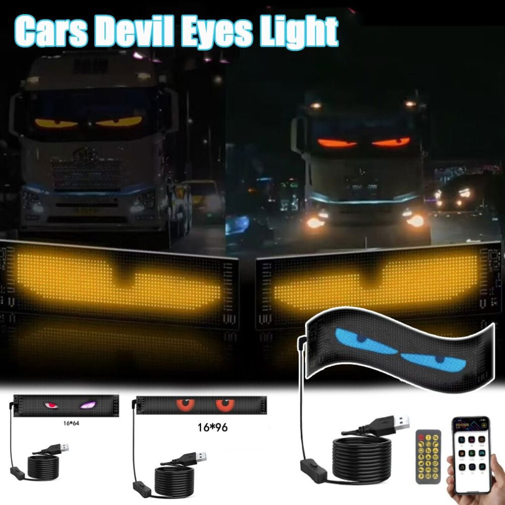 Remote Cars Devil Eyes Truck Windshield Diy Text Pattern Flexible Led Display Screen Smart Eye Lamp Soft Screen Light 6935161699609