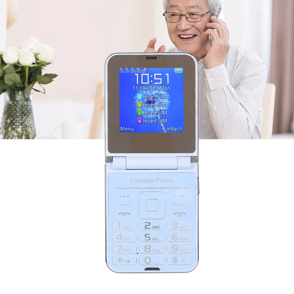 Flip Senior Mobile Phone 2.6In 1.3Mp 4 Sim Big Buttons & Dazzling Light Blue 7901388084374