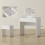 Homcom HOMCOM Dressing Table Set with Flip-up Mirror Padded Stool Sliding Drawer White 3